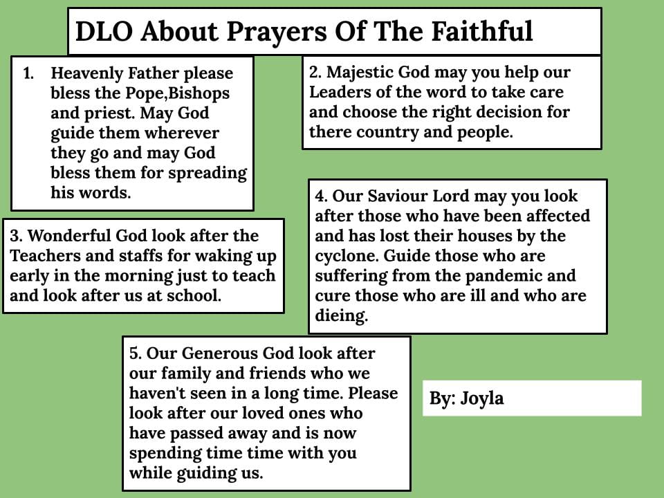 Room 7 Prayers Of The Faithful Room 7 Saint Patrick’s School